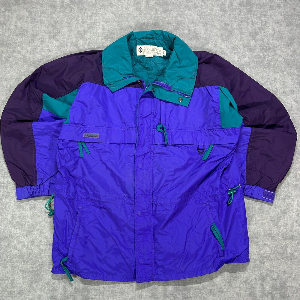 Vintage 90s Columbia Gizzmo Radial Sleeve 2-in-1 Shell Jacket Mens L Colorblock